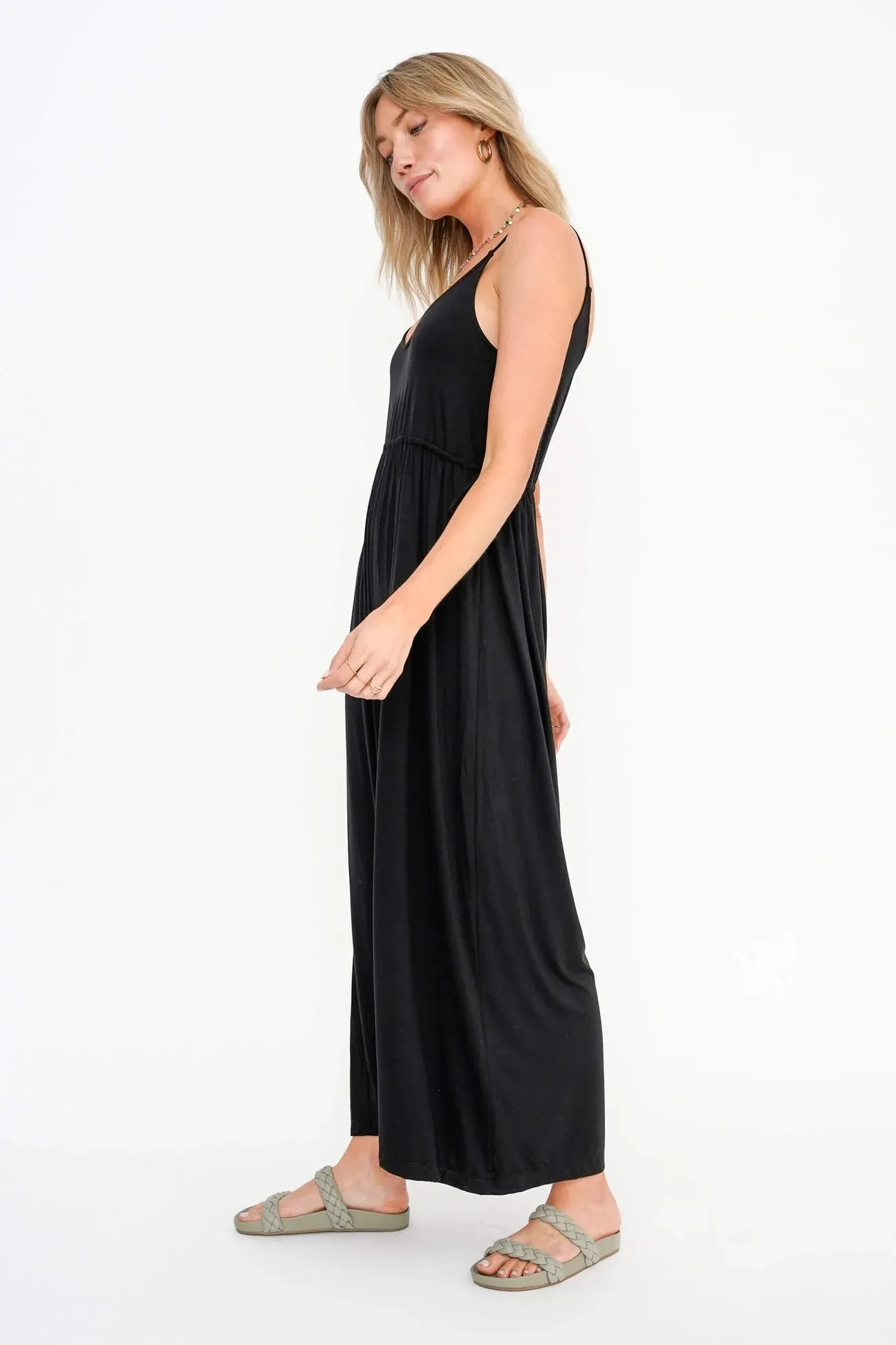 Project Social T Black Lovin' You Wide Leg Jump Suit