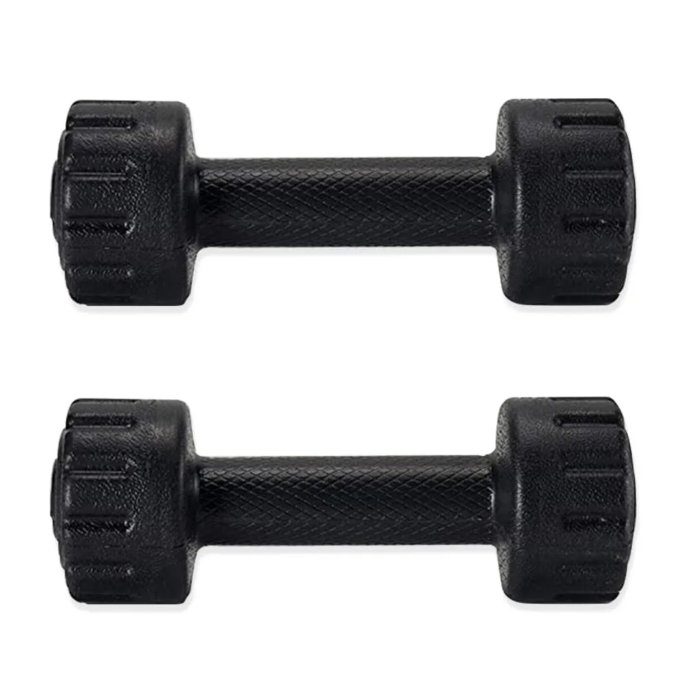 Reach PVC Dumbbell Set Weights| Pack of 2 For Strength Training Home Gym Fitness & Full Body Workout | Easy Grip & Anti- slip Dumbbell for Weight loss (1kg, Black)