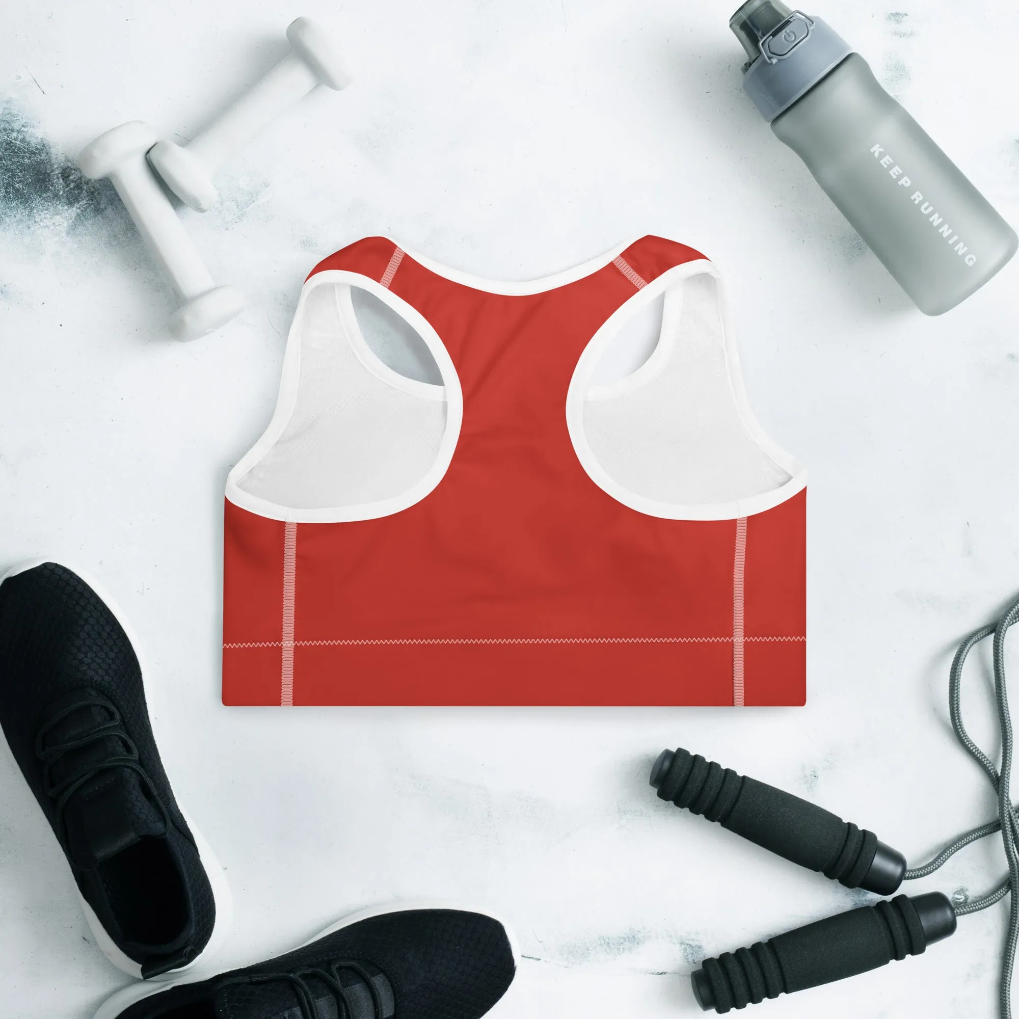 Red Padded Sports Bra