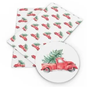 Red Truck Christmas Faux Leather