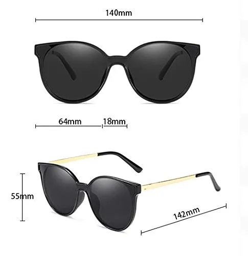 Retro Vintage Cateye Sunglasses for Women Metal Frame Shades