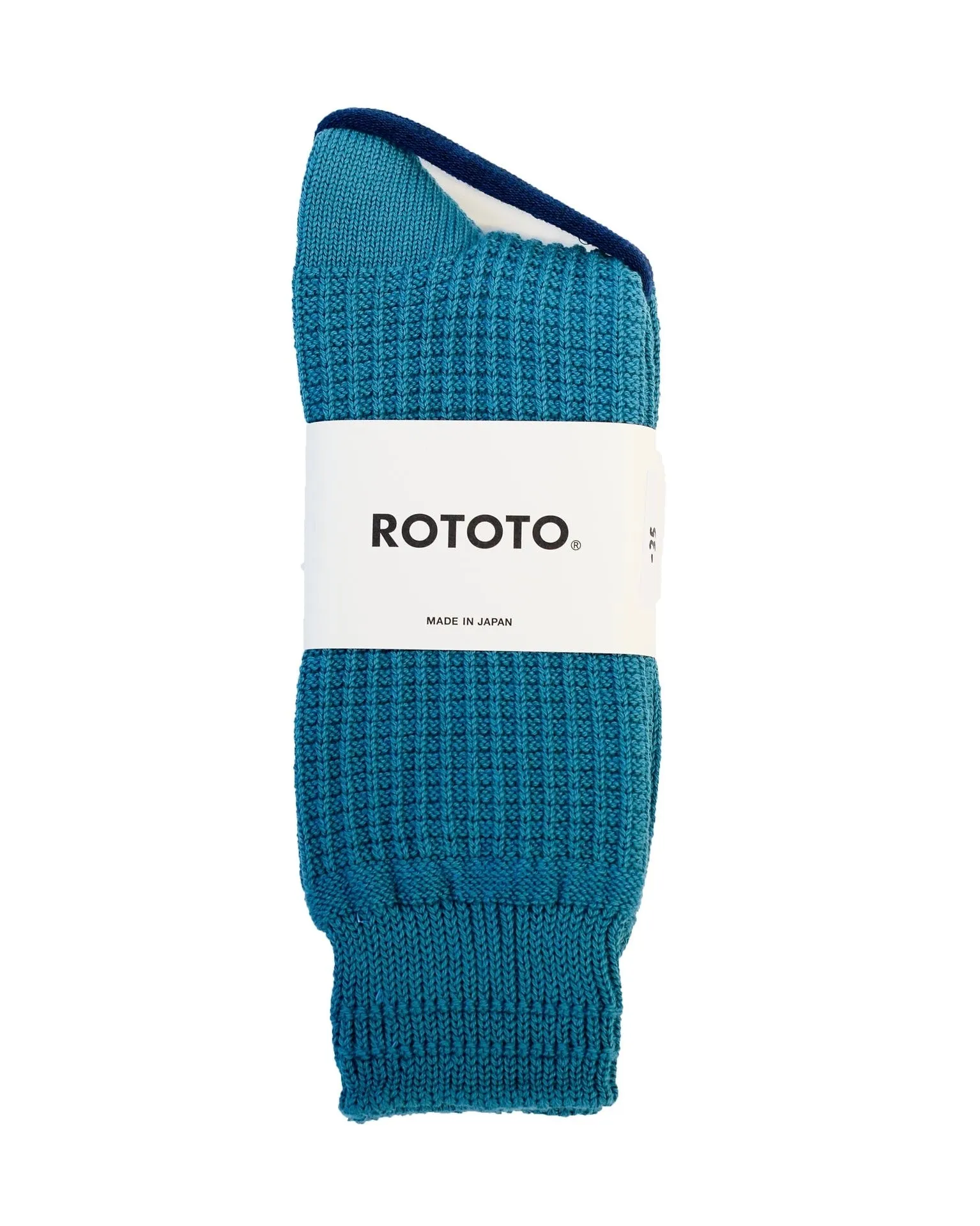 ROTOTO Cotton Waffle Crew Socks L.Blue