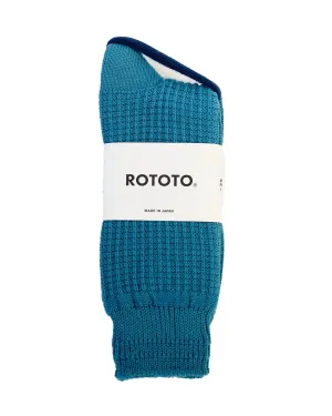 ROTOTO Cotton Waffle Crew Socks L.Blue