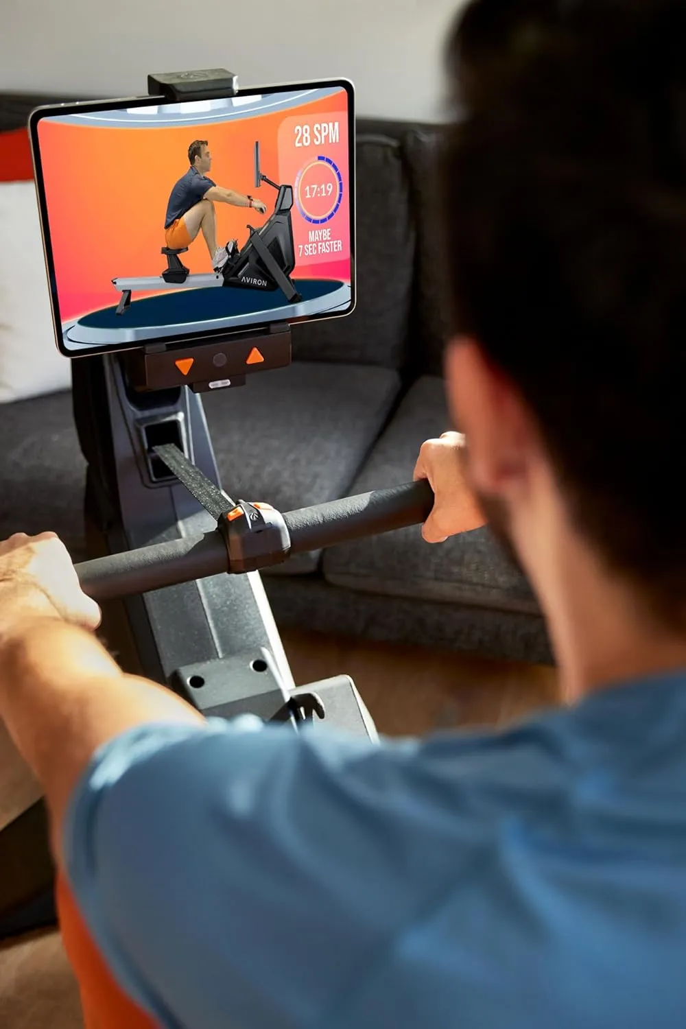 Rowing Machine with iPad Integration, Dual Air & Magnetic Resistance Up to 100 lbs