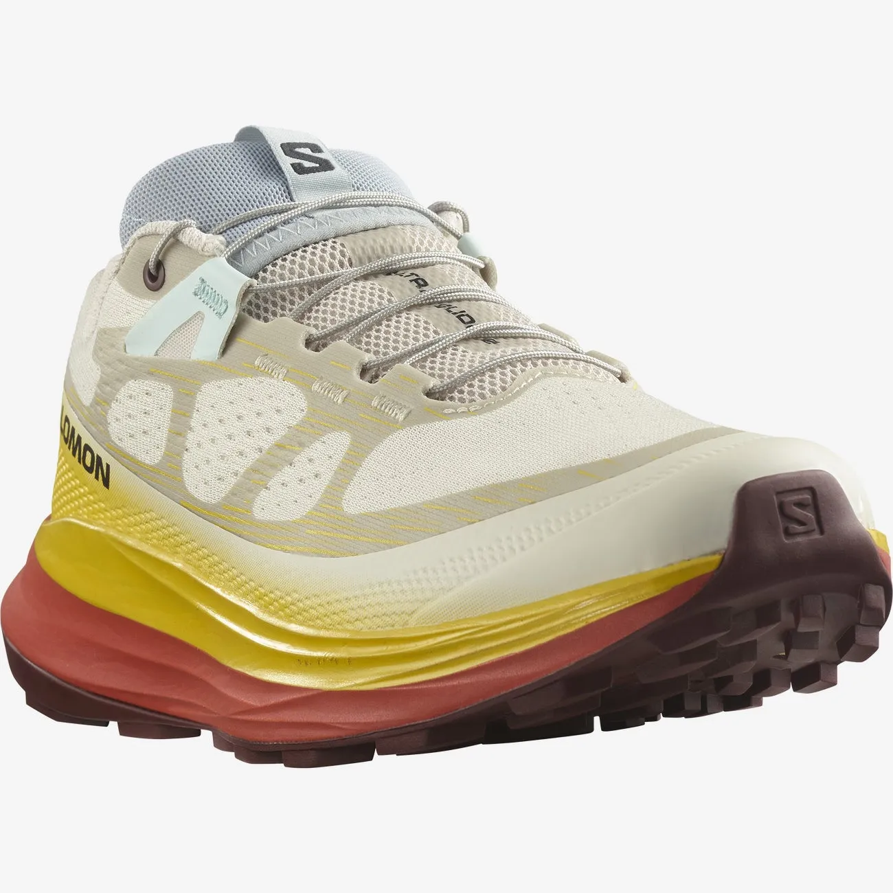 Salomon Women's Ultra Glide Running Shoes in Rainy Day Freesia Hot Sauce