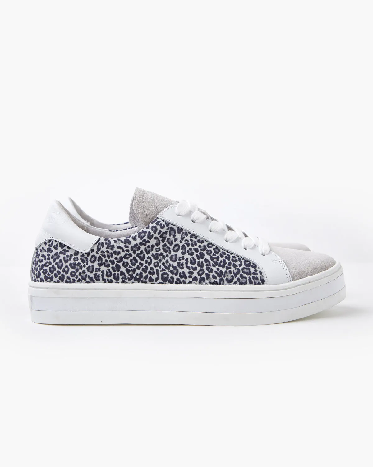 Sammy Leather Sneaker - White Leopard