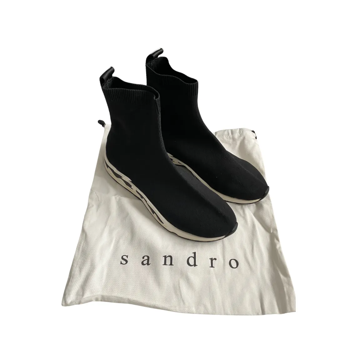 SANDRO Flame Sock Trainers Black SIZE 41