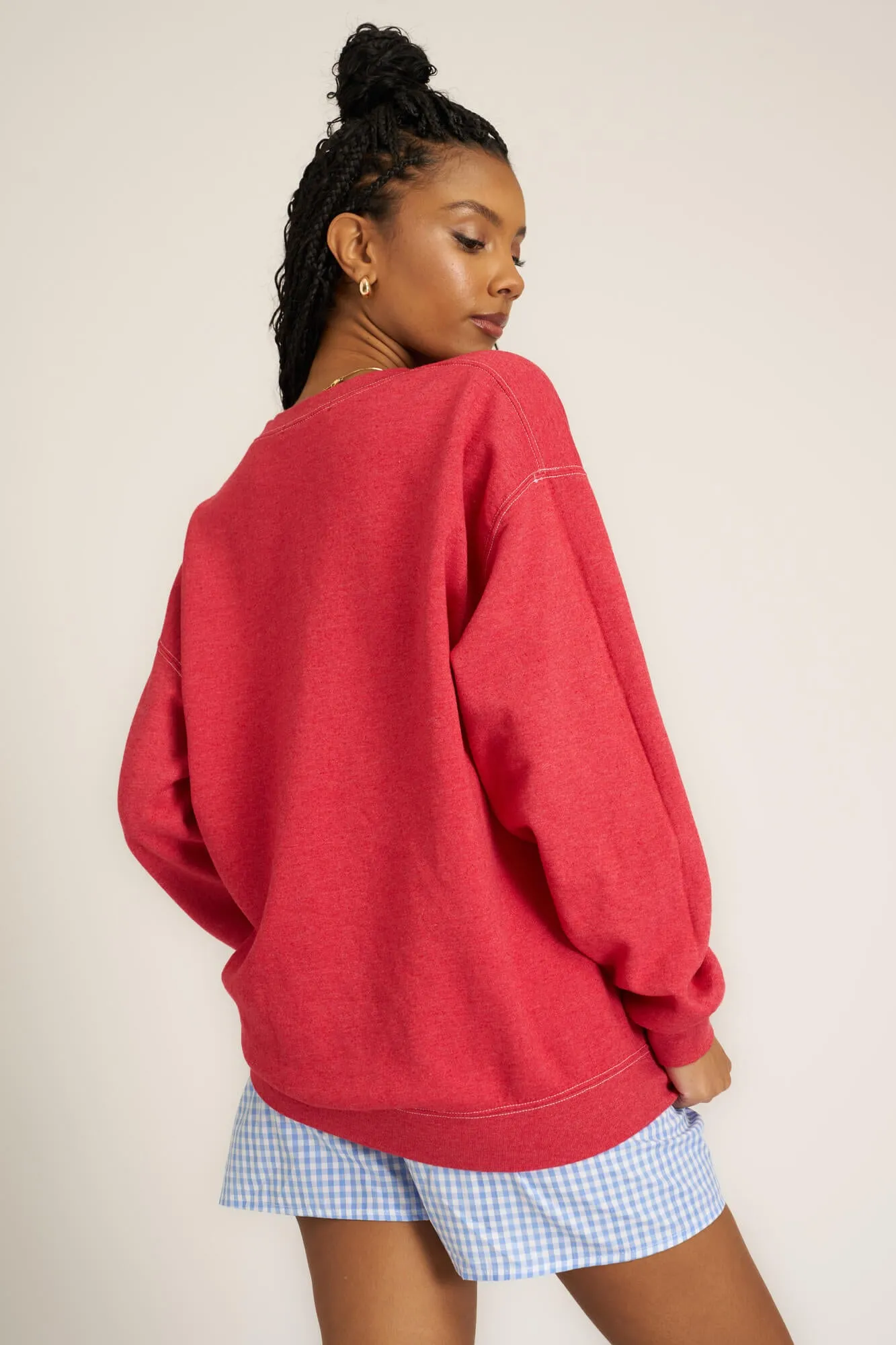 Scorpio Notch Neck Sweatshirt - Red Dahlia