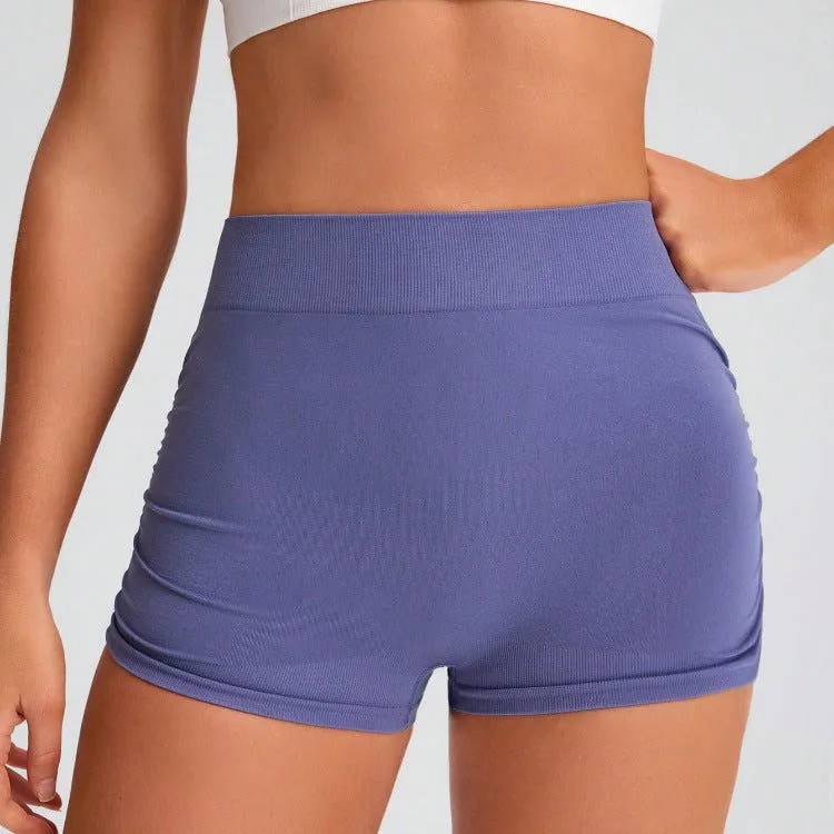 Seamless Knitted Sports Yoga Shorts Peach Hip Quick Drying Breathable Hip Lift Belly Shaping Exercise Shorts