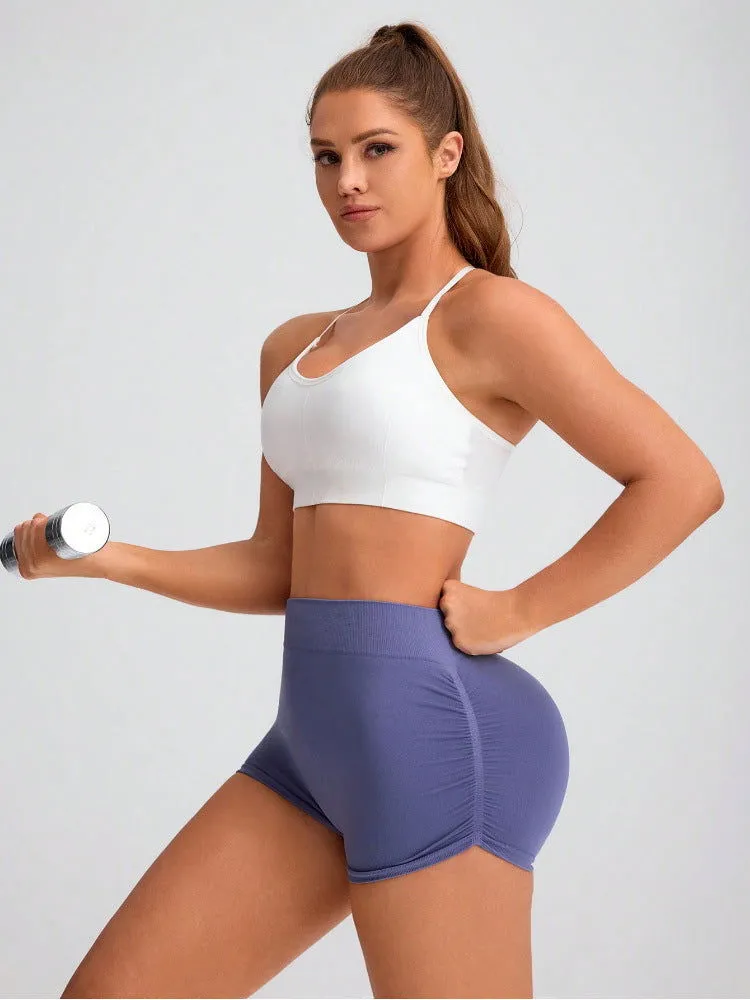 Seamless Knitted Sports Yoga Shorts Peach Hip Quick Drying Breathable Hip Lift Belly Shaping Exercise Shorts