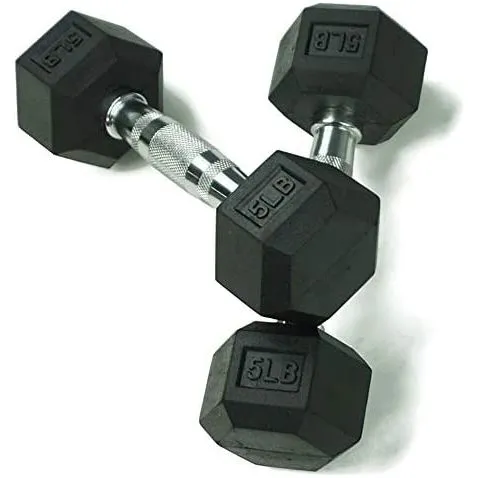 SFE 5-120lb Rubber Hex Dumbbells (New)