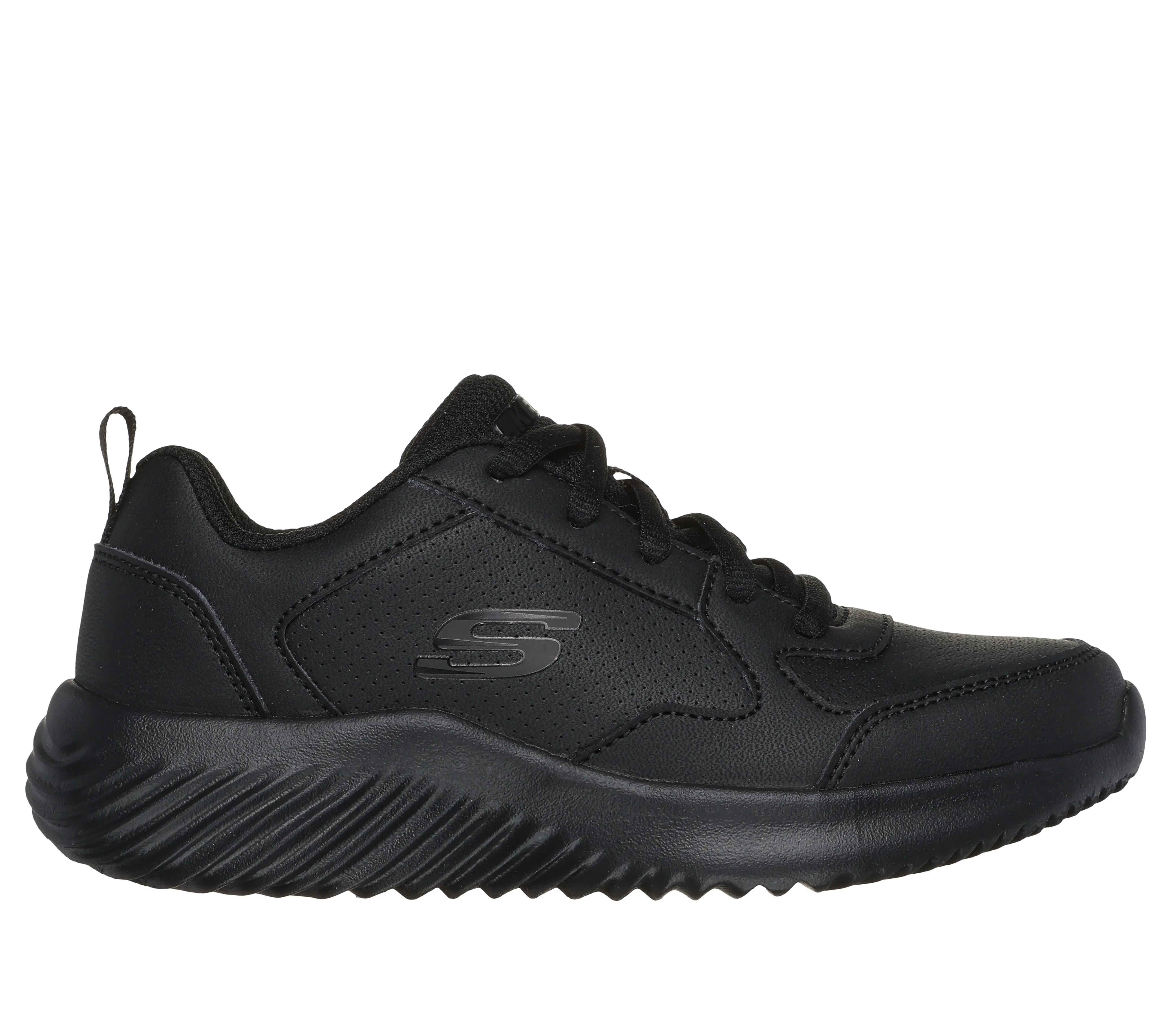 Skechers Bounder Study Squad Black Lace Up Trainer School Shoe