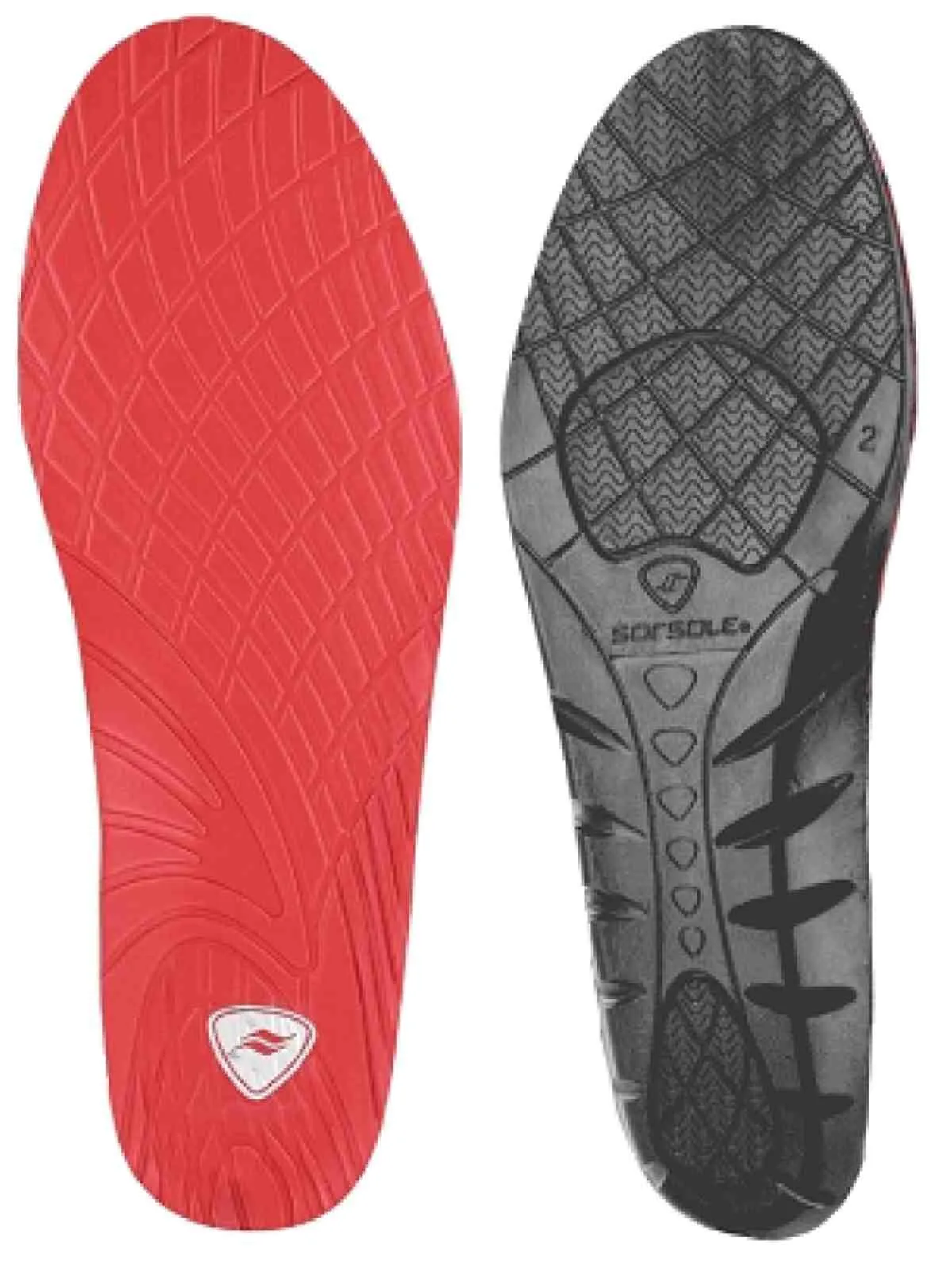 Sof Sole Mens Black and Red Everyday Perfomance Cushioning Insole ( 7-8.5)