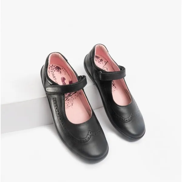 SPIRIT Girls Leather Mary Jane School Shoes Black