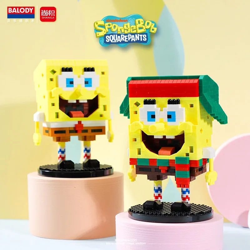 SpongeBob SquarePants Micro particles Block City  Patrick Star Squidward  Charm Kids Toys Birthday Gifts