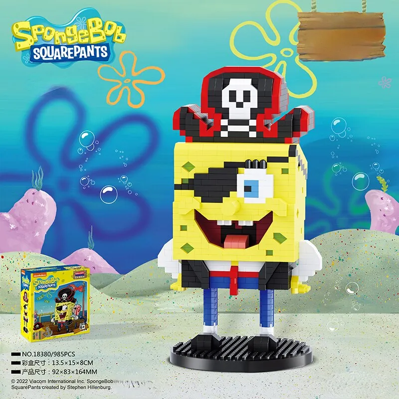 SpongeBob SquarePants Micro particles Block City  Patrick Star Squidward  Charm Kids Toys Birthday Gifts