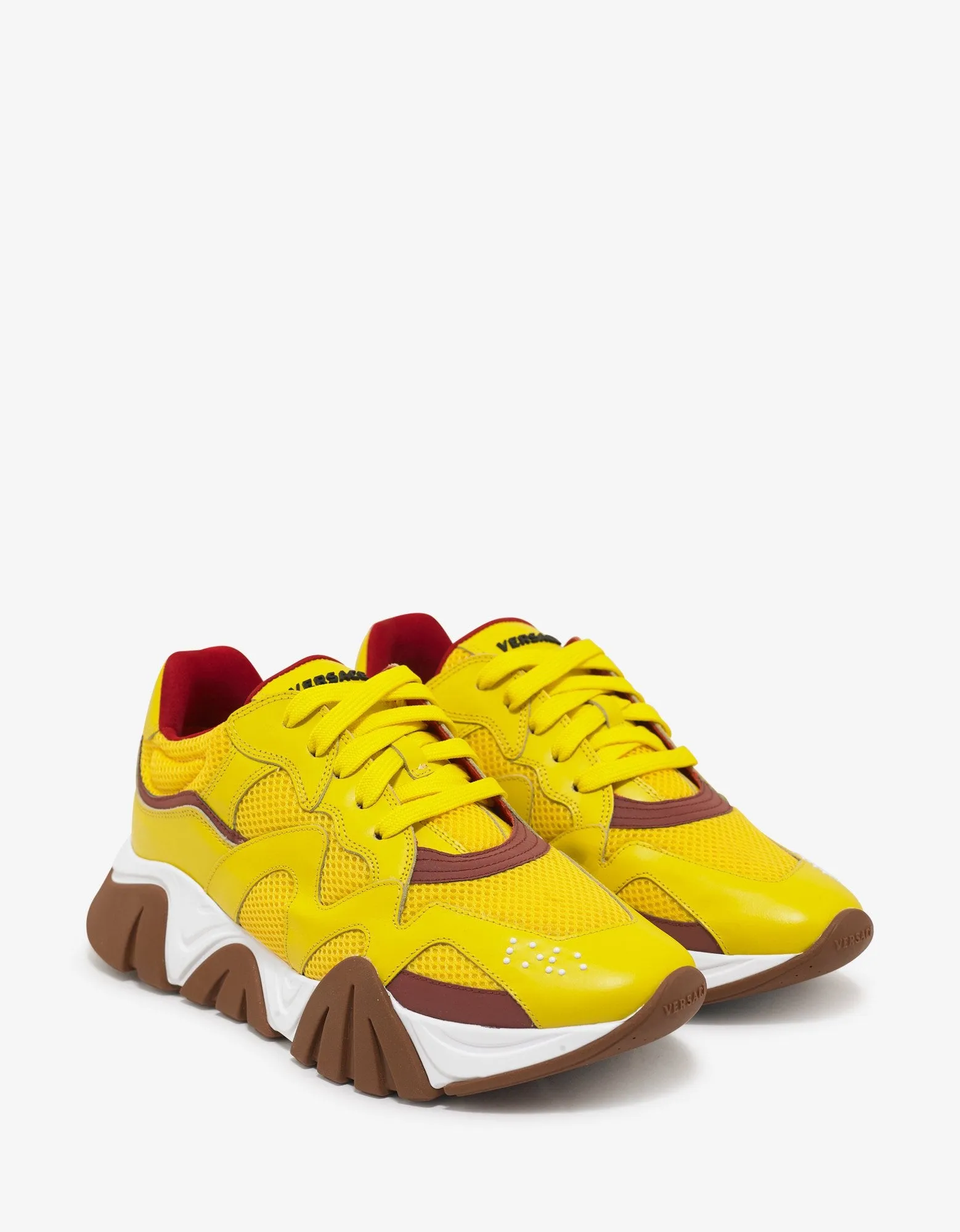 Squalo Yellow Leather & Mesh Trainers