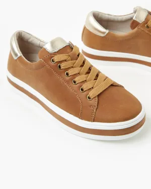 Stella Leather Sneaker - Tan