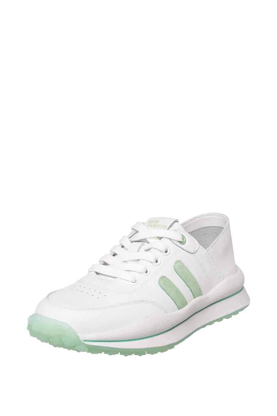 Striped Leather Running Sneakers