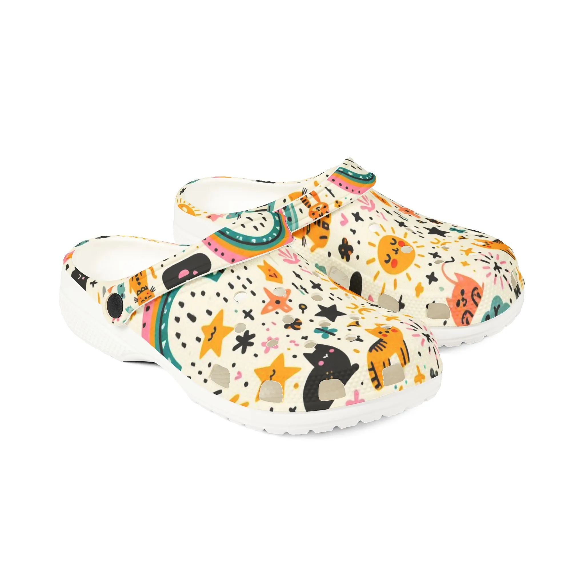 Sun, Rainbow, Cats - EVA Foam Rubber Shoes (AOP)