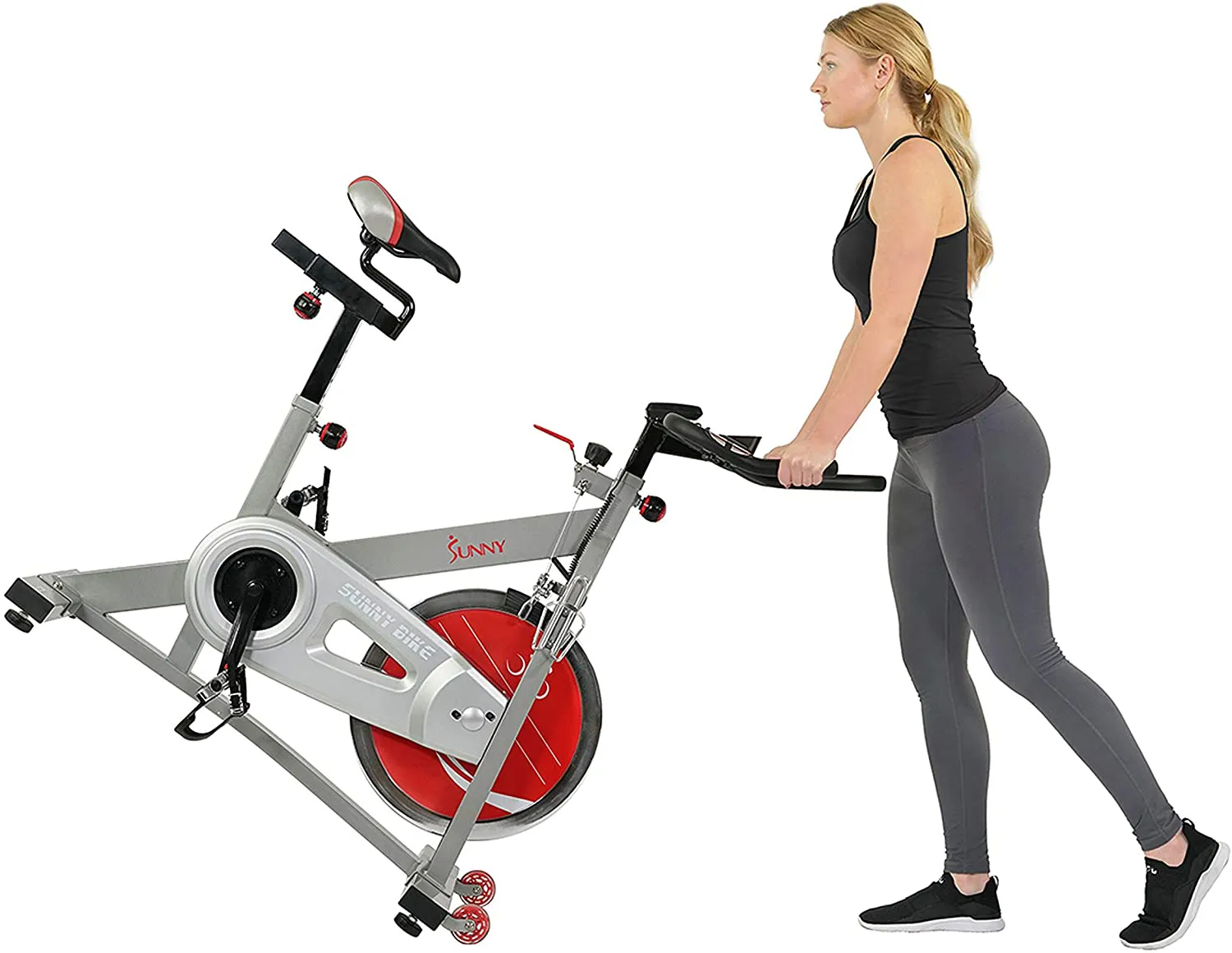 Sunny Health & Fitness Indoor Cycling Bike with 40 LB Flywheel and Dual Felt Resistance - Pro / Pro II