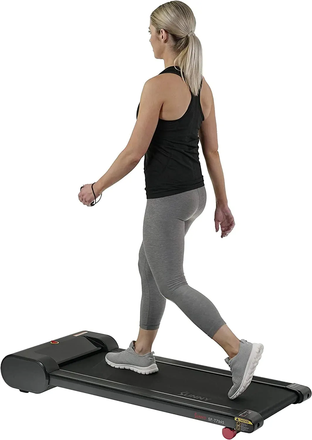 Sunny Health & Fitness Walkstation Slim Flat Treadmill for Under Desk and Home - SF-T7945,Black