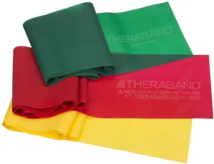 TheraBand Resistance Bands Set, Professional Non-Latex Elastic Band For Upper & Lower Body Exercise, Strength Training without Weights, Physical Therapy, Pilates, Rehab, Yellow & Red & Green, Beginner