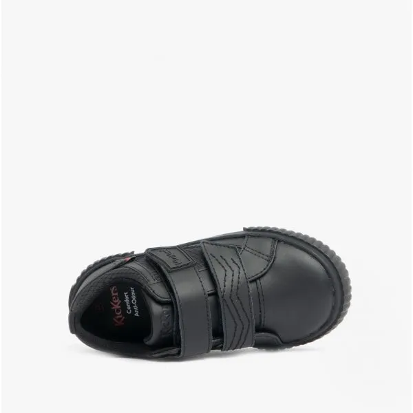 TOVNI TWIN FLEX Boys Leather School Shoes Black