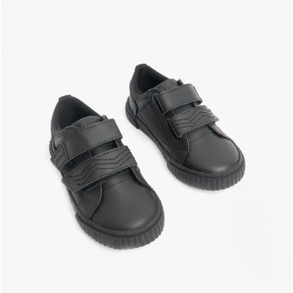 TOVNI TWIN FLEX Boys Leather School Shoes Black