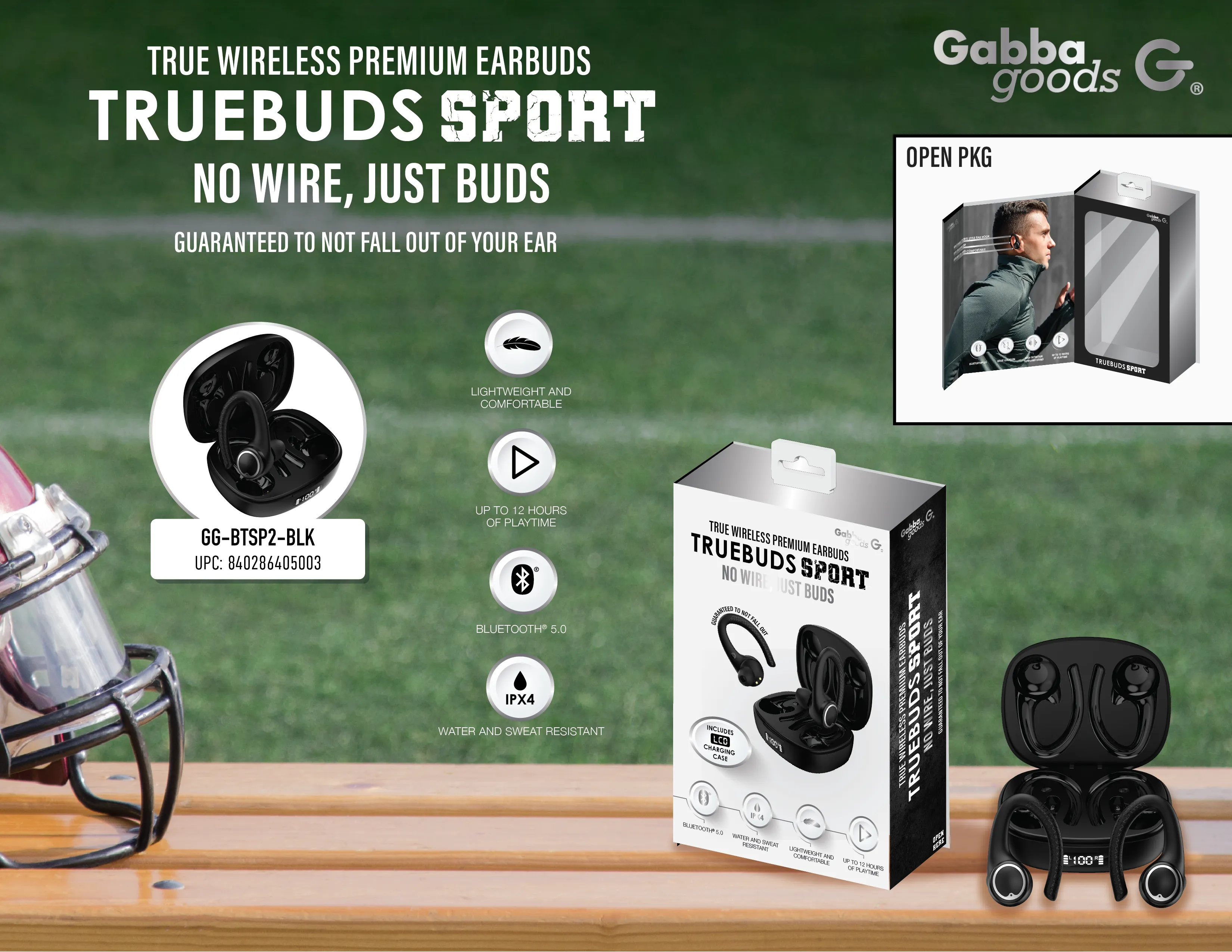 TrueBuds Sport Premium Wireless Earbuds with Ergonomic Design