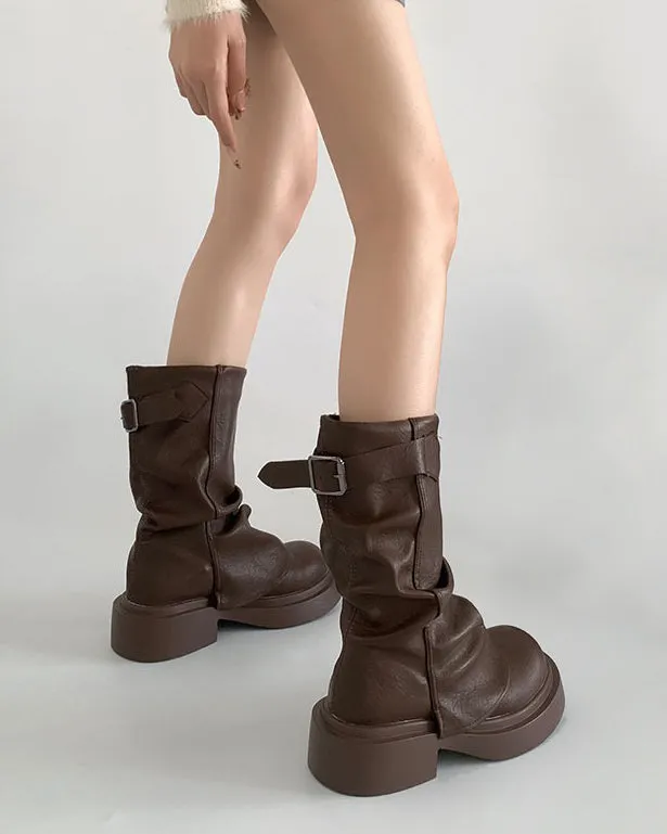 Uniwim Gift Grunge Style Slouch Boots