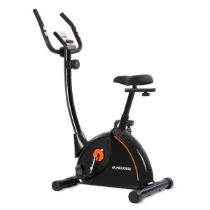 Upright Exercise Bike Stationary Bike with Adjustable Cushion Seat and Magnetic Resistance Pulse Monitor Transport Wheels and Tablet Holder