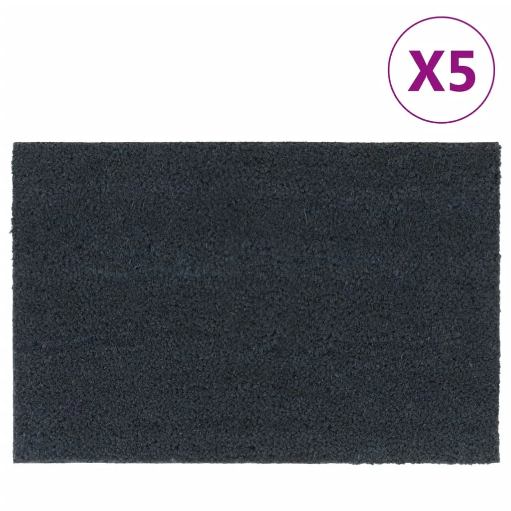 vidaXL Door Mats 5 pcs Dark Grey 40x60 cm Tufted Coir