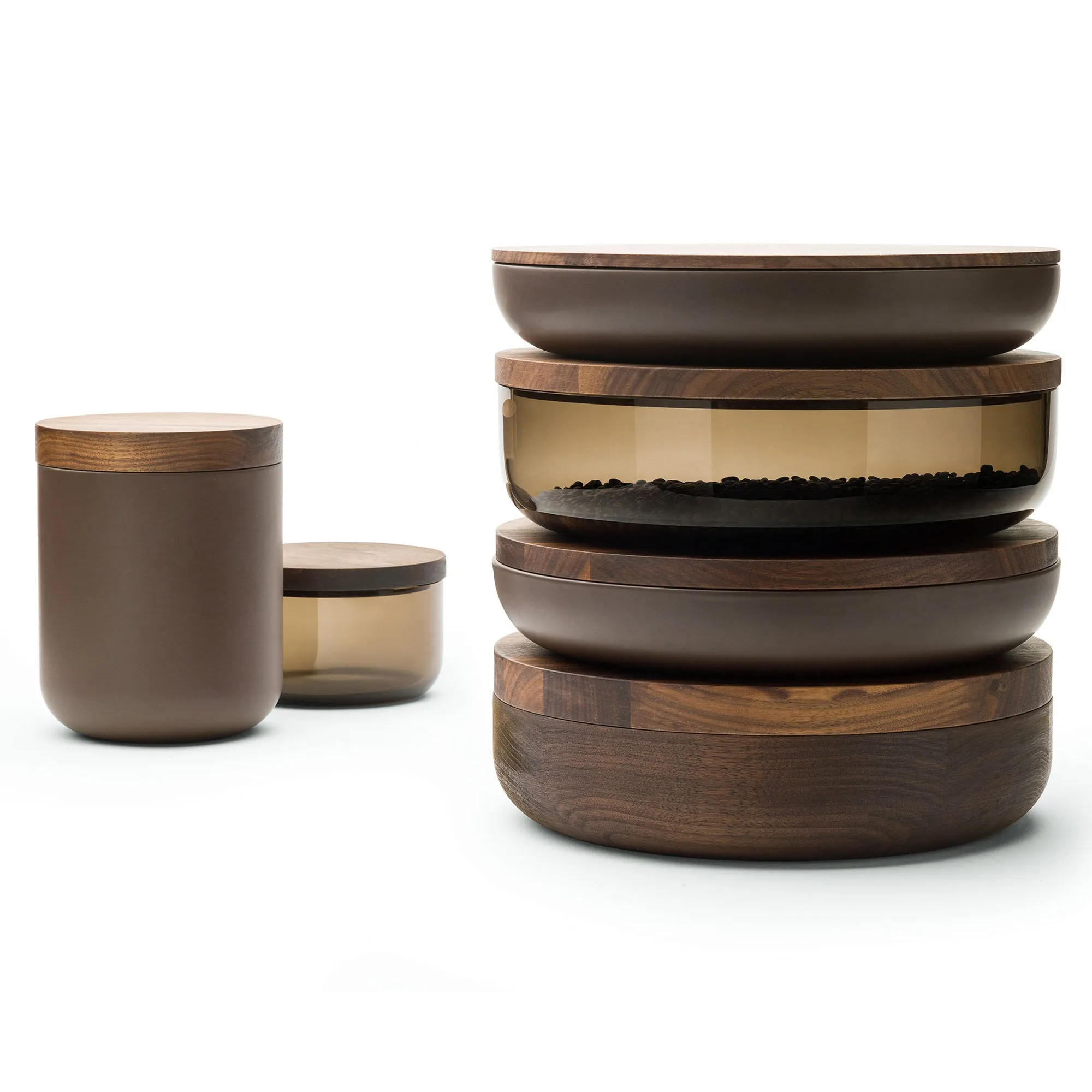 VVD Pottery - Ceramic 15x17cm with 2cm Walnut Lid (15172)