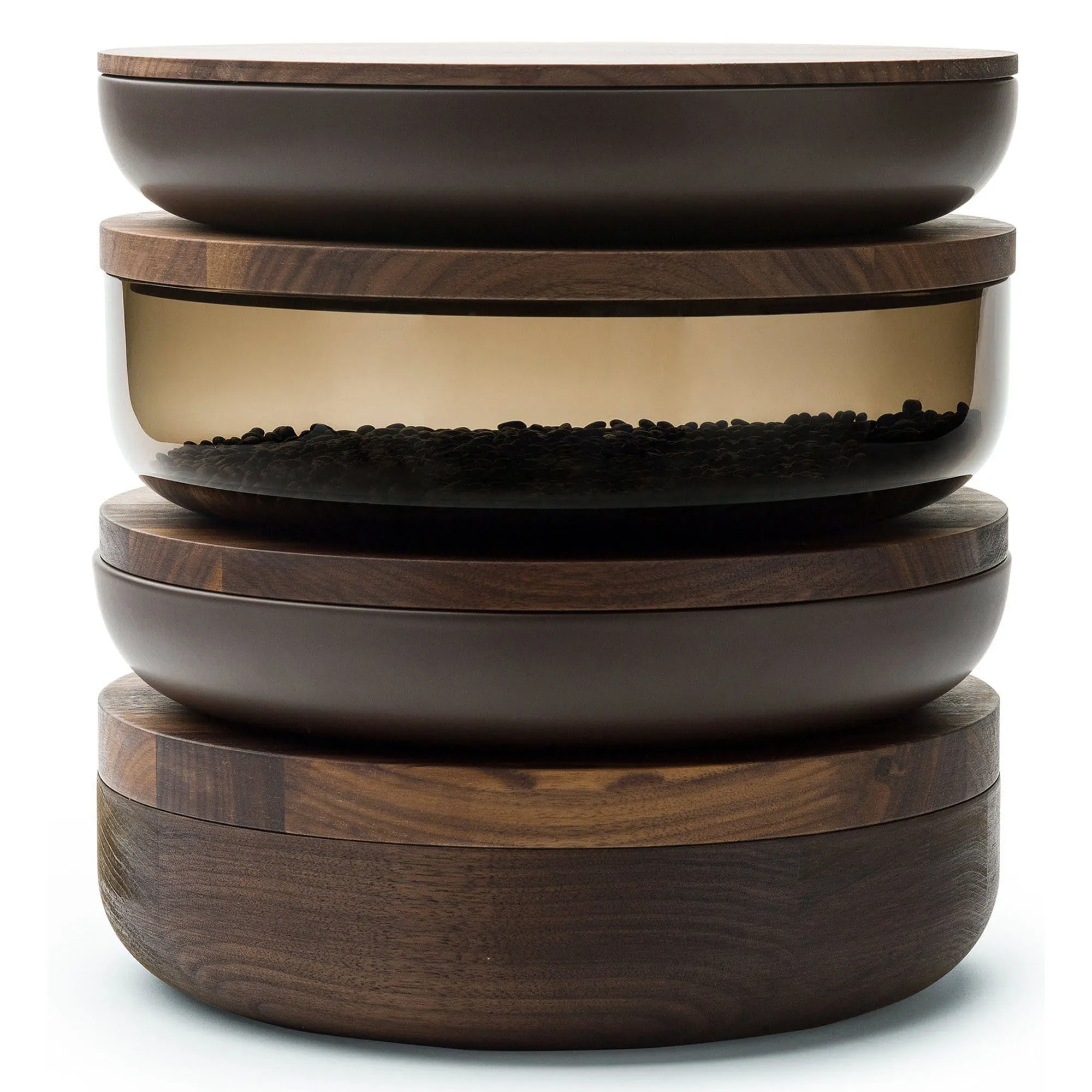 VVD Pottery - Ceramic 30x5cm with 1cm Walnut Lid (3051)