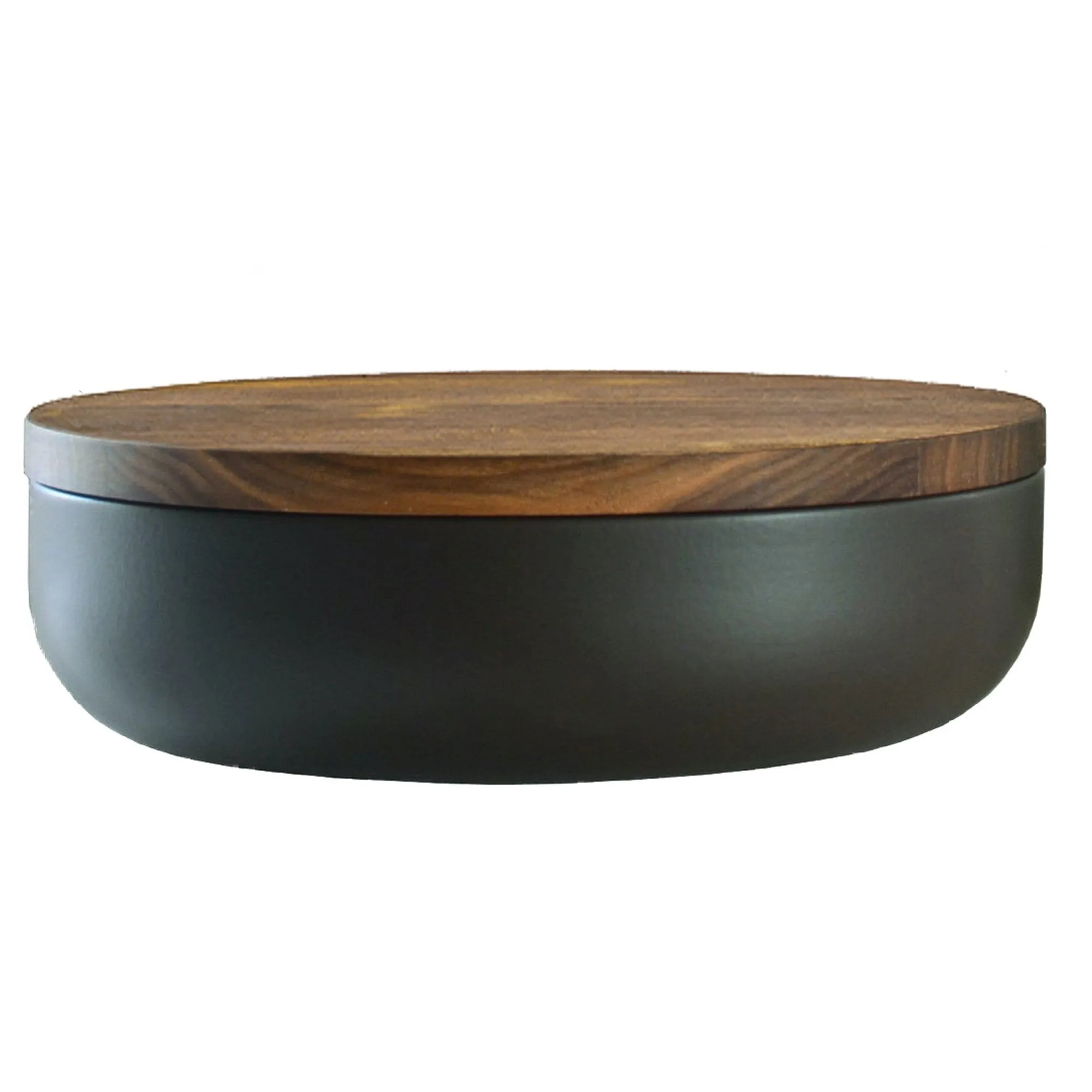 VVD Pottery - Ceramic 30x7cm with 2cm Walnut Lid (3072)