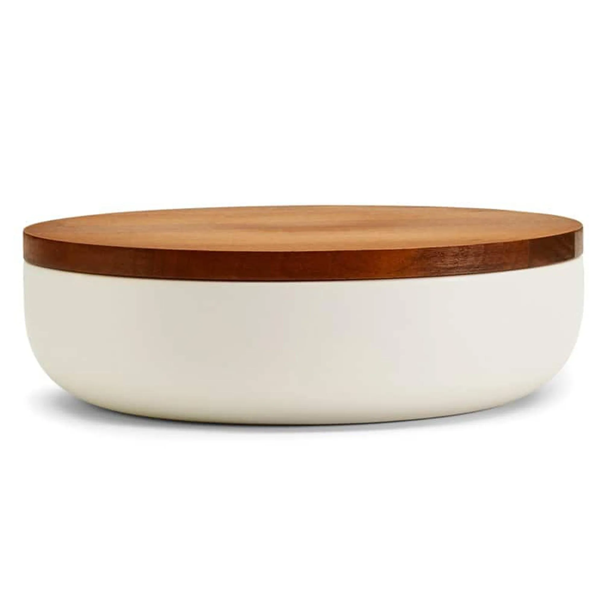 VVD Pottery - Ceramic 30x7cm with 2cm Walnut Lid (3072)