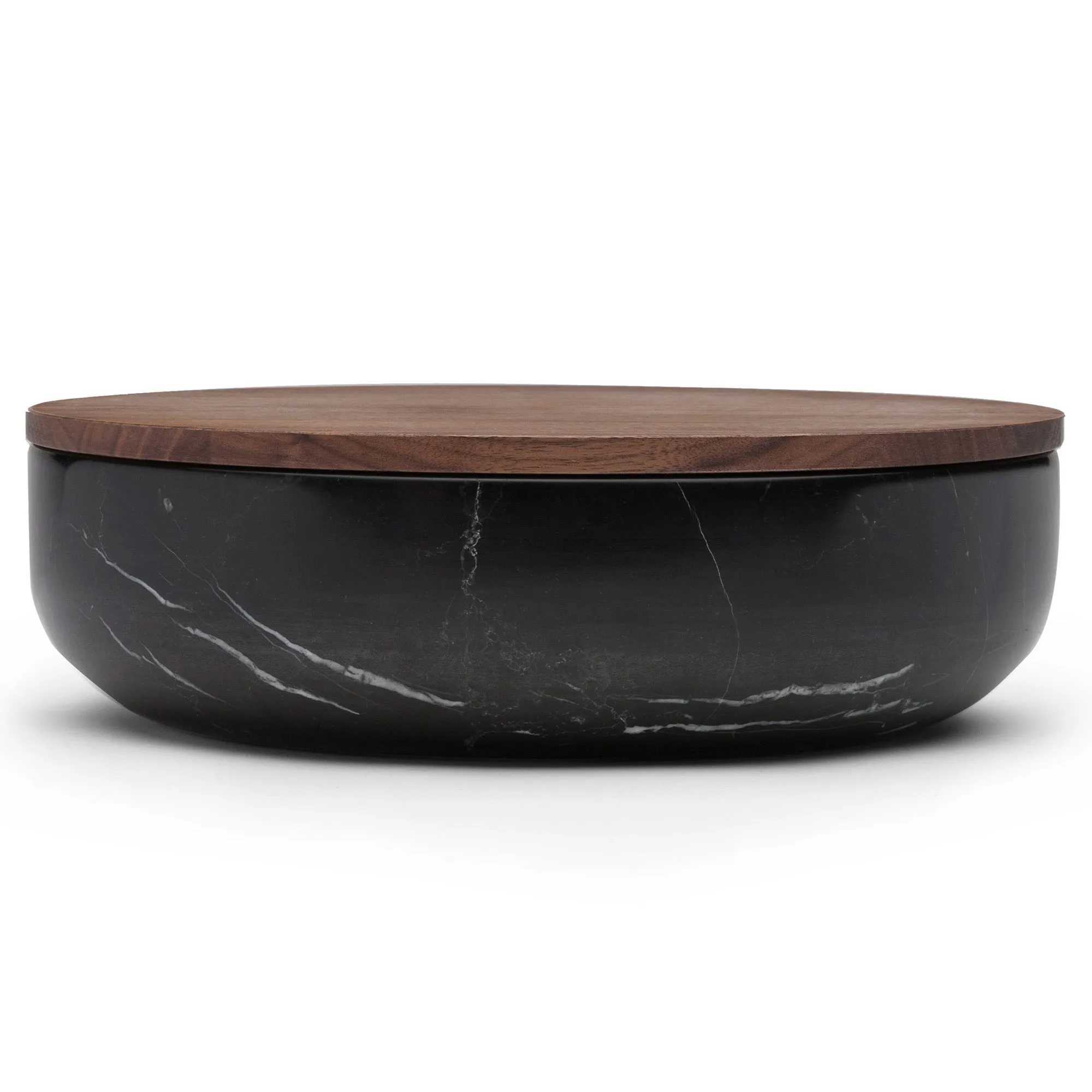 VVD Pottery - Natural Stone 30x7cm with 1cm Walnut Lid (3071)