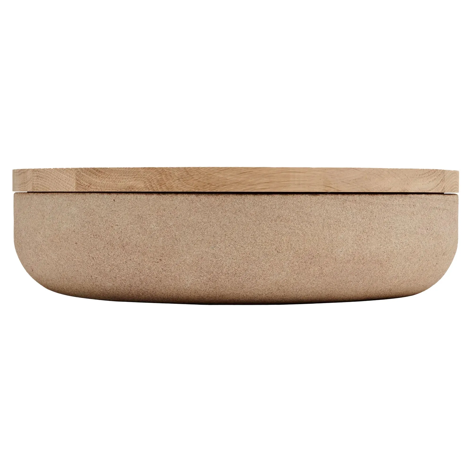 VVD Pottery - Natural Stone 30x7cm with 2cm Oak Lid (3072)