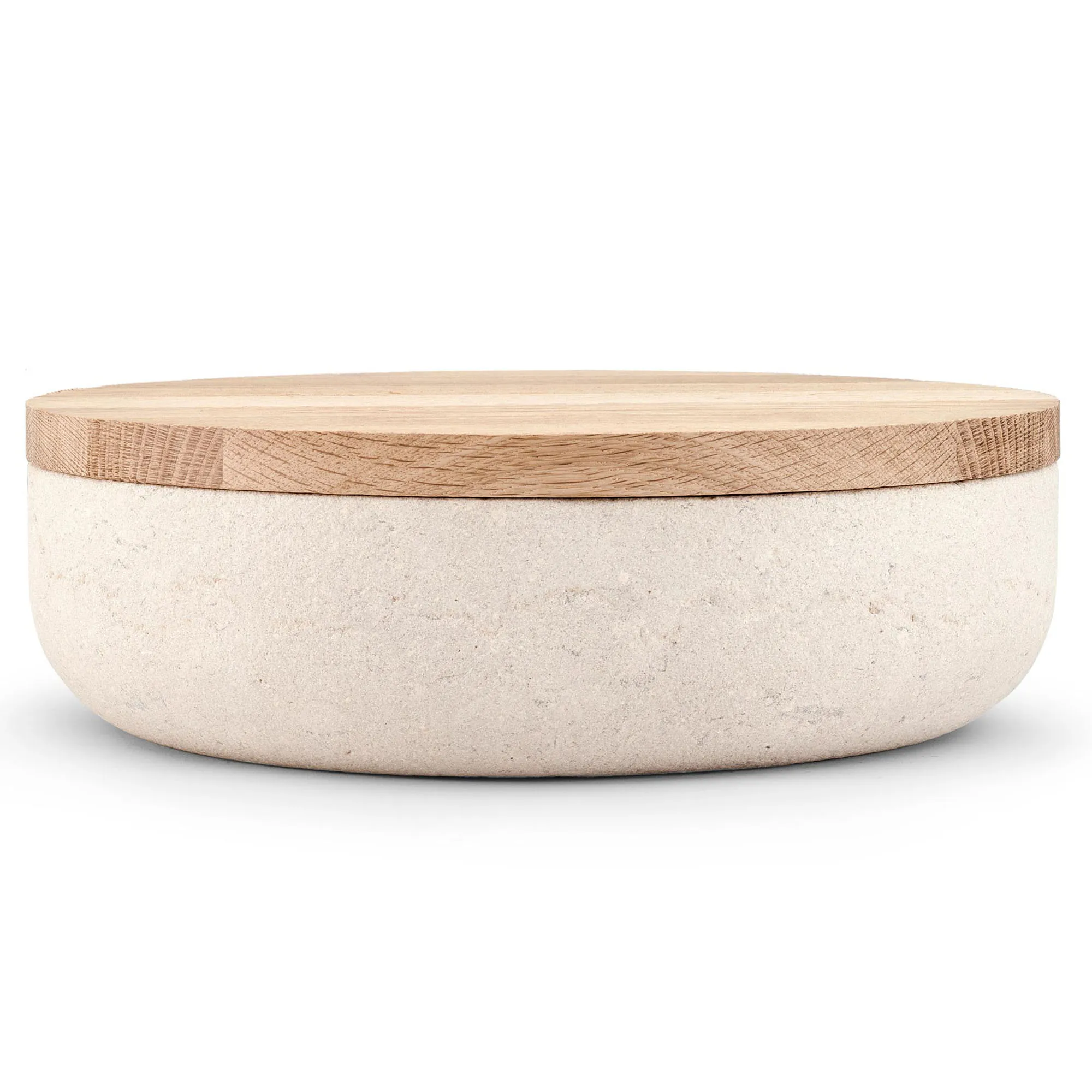 VVD Pottery - Natural Stone 30x7cm with 2cm Oak Lid (3072)