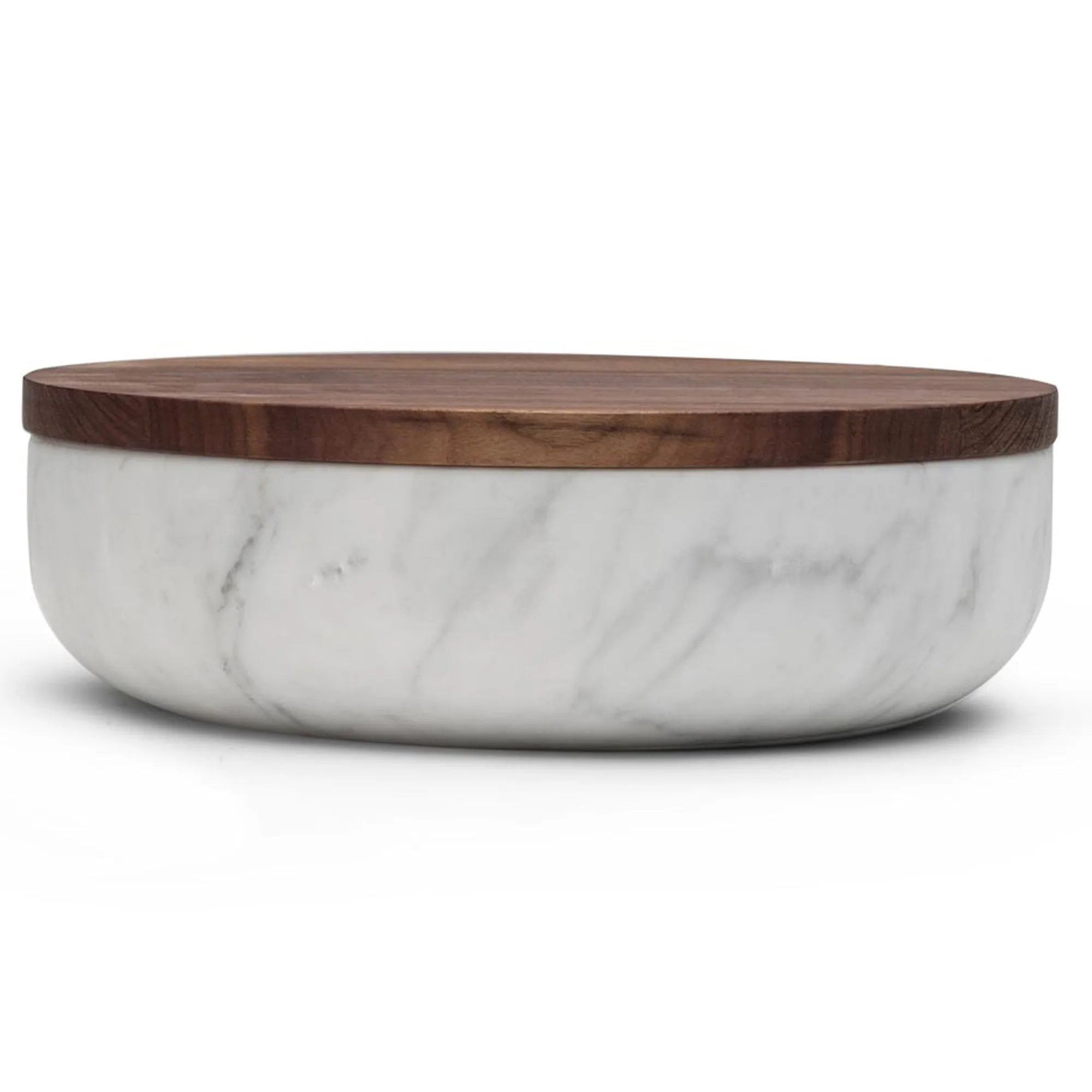 VVD Pottery - Natural Stone 30x7cm with 2cm Walnut Lid (3072)