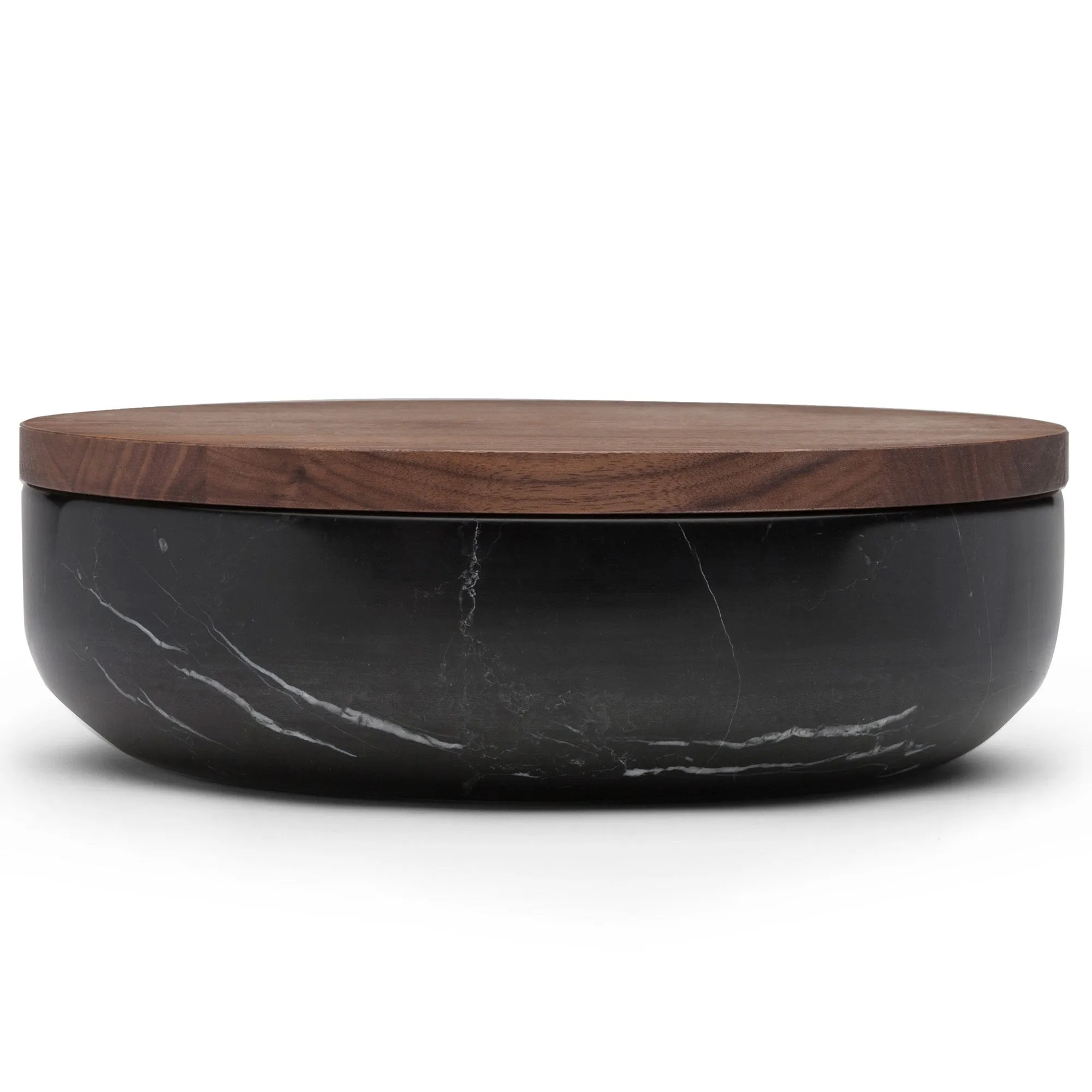 VVD Pottery - Natural Stone 30x7cm with 2cm Walnut Lid (3072)