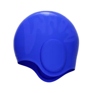 WAVE Waterproof Solid Color Ear Guard Silicone Swimming Cap, Color: Colorful Blue