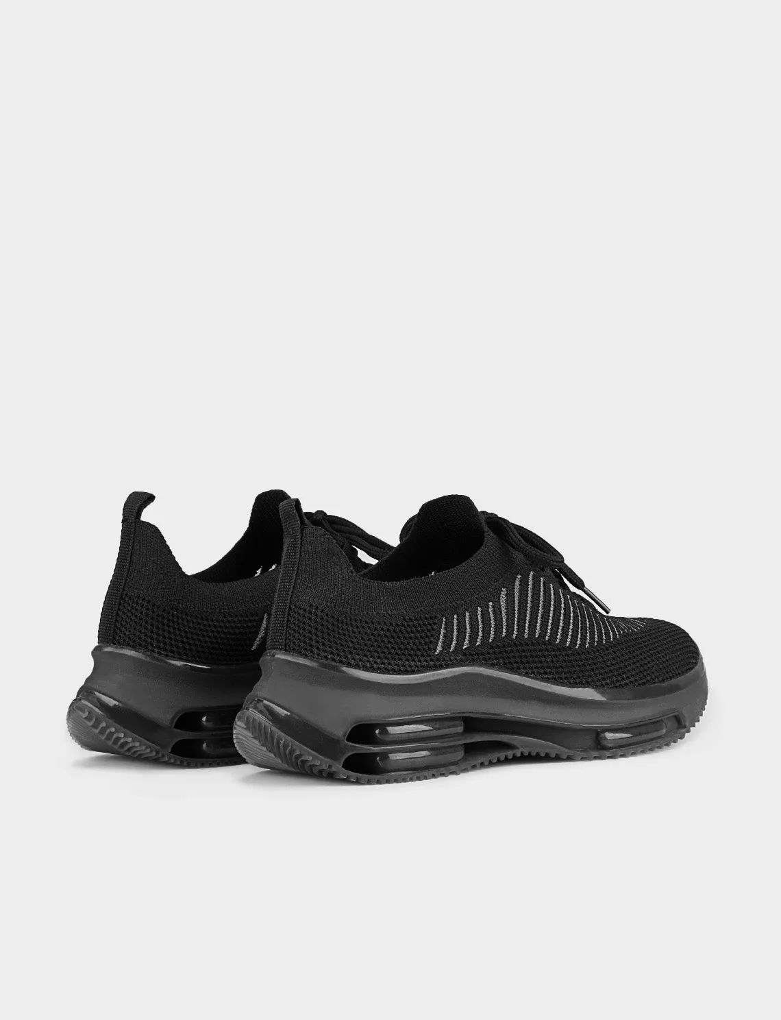 Women Black Mesh Detail Chunky Sneakers