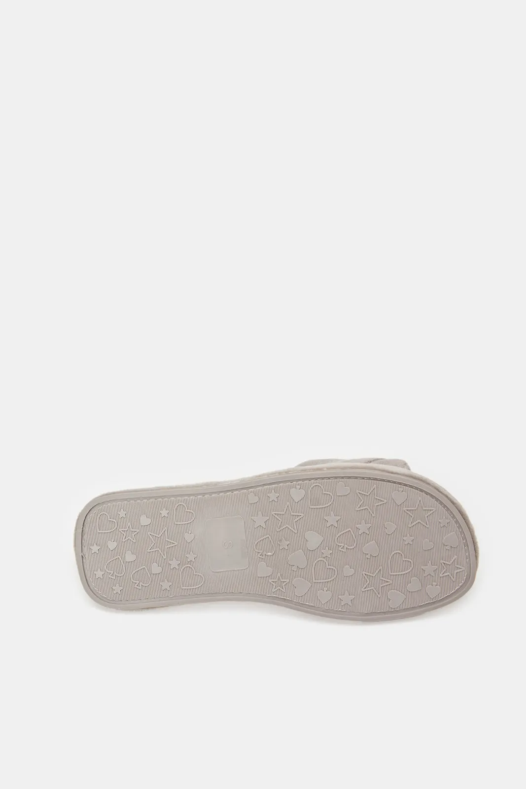 Women Grey Slipper With Stitch Detail