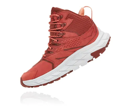 Women's Hoka One One Anacapa Mid GTX Color: Hot Sauce / Cherry Mahogany