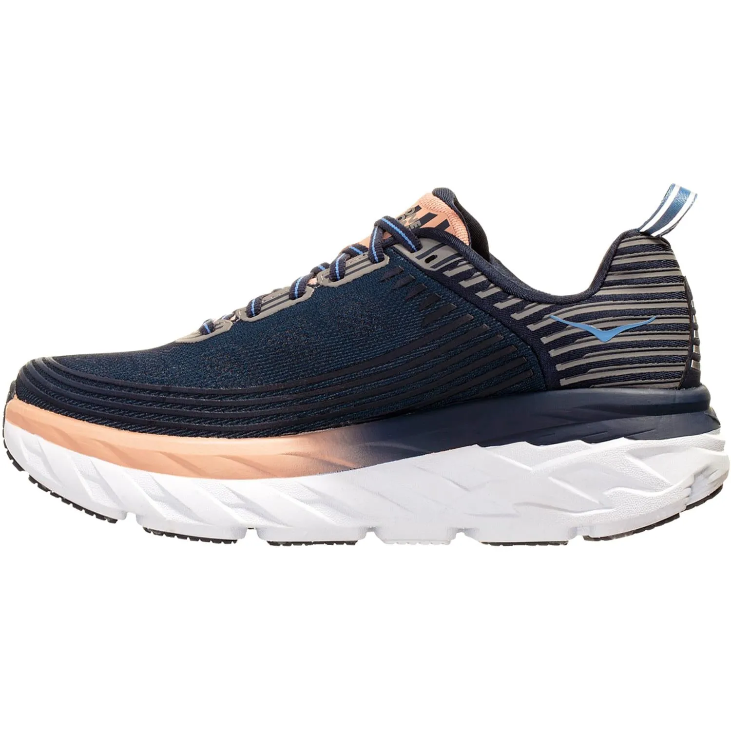 Women's Hoka One One Bondi 6 Mood Indigo/Dusty Pink Mesh