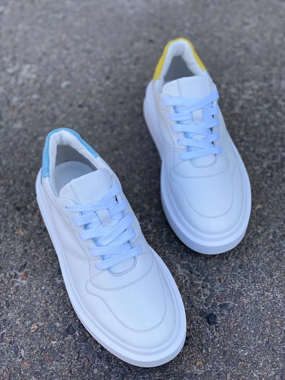 Women's white leather sneakers