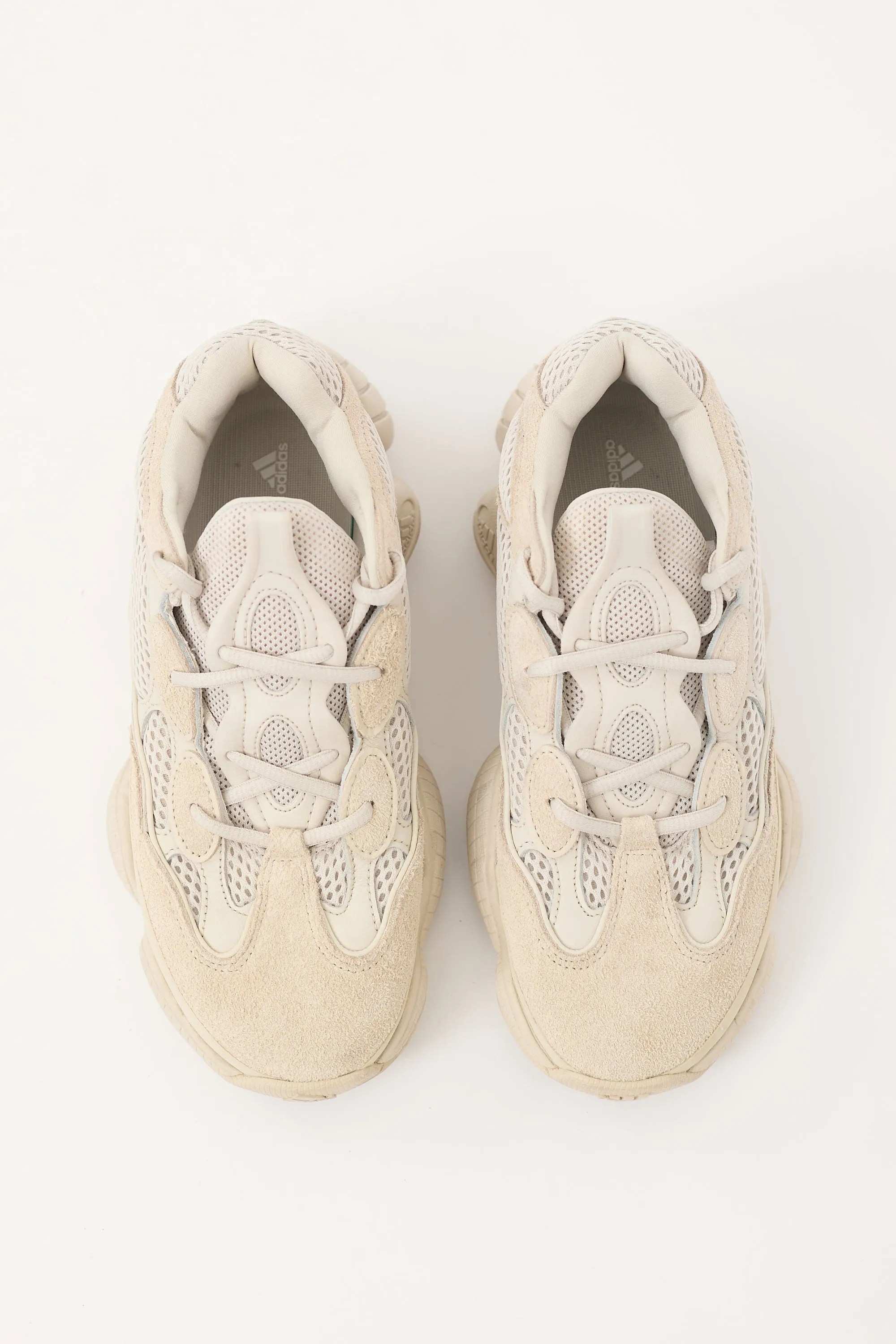 X Adidas Beige Suede & Mesh Yeezy 500 Sneaker