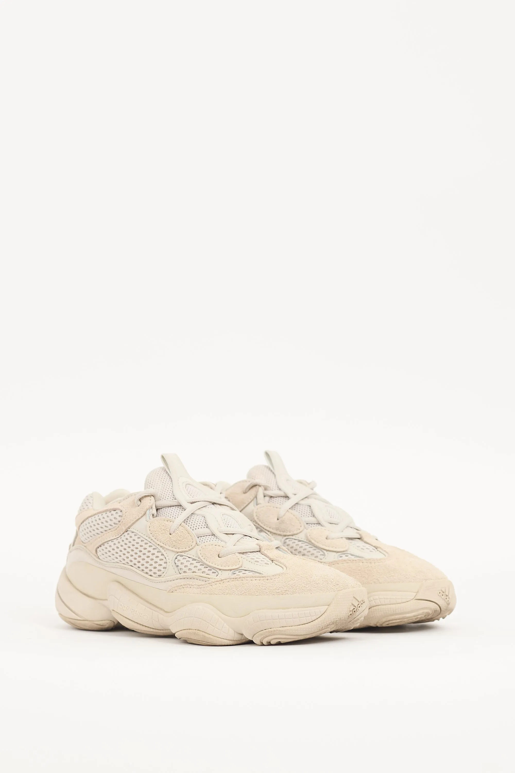 X Adidas Beige Suede & Mesh Yeezy 500 Sneaker